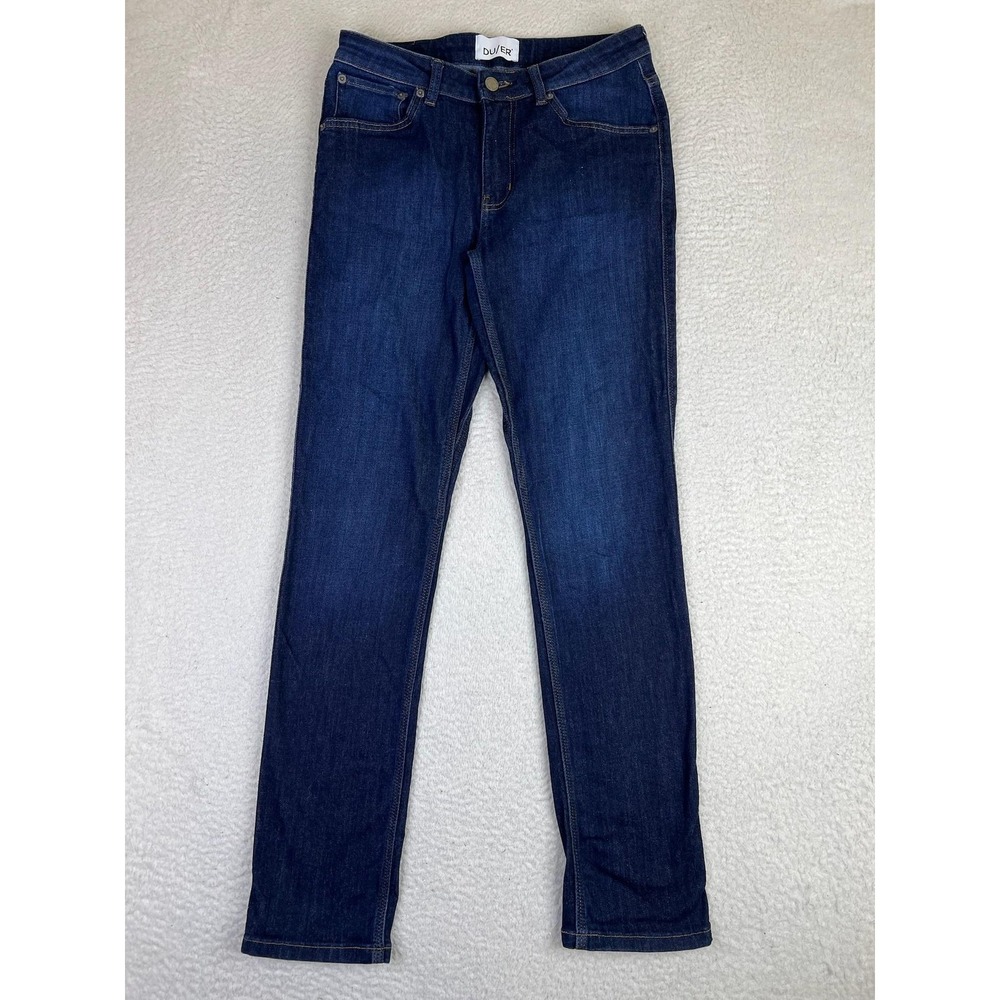 DU/ER Jeans Mens 28x32 Blue Dark Wash Slim Skinny Stretch Denim Pants WFLS4075